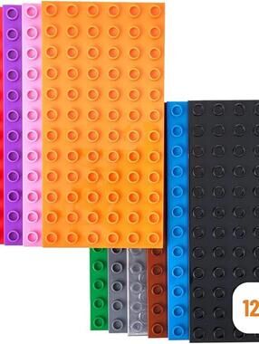 Big Briks Baseplates by Strictly Bricks / 7.5" x 3.75" / 12 Stackable Baseplates